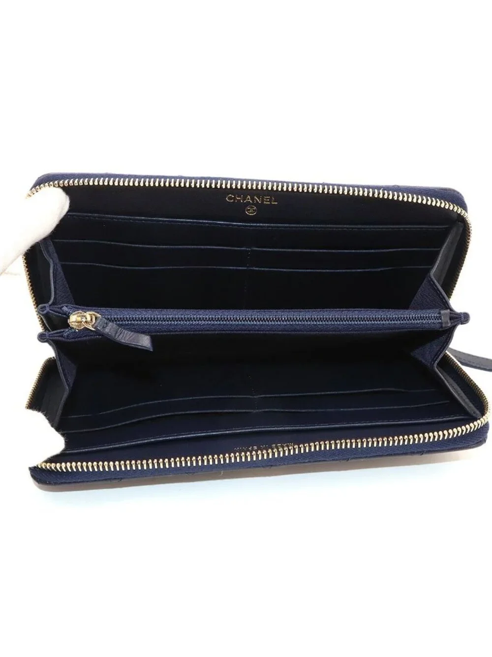 Chanel Quilted Classic Long Zip Wallet Zip Around Lambskin